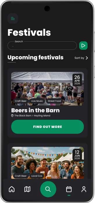 App festivals screen